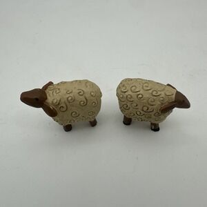 Set Of 2 Signed Pat Olson Mini Sheep 1" H Vintage EUC
